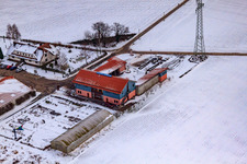 Schosberghof à Minfeld dans le département Rhénanie-Palatinat, Allemagne depuis l'avion