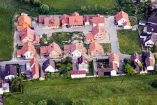 Vue aérienne de Nouvelle zone de développement à le quartier Büchelberg in Wörth am Rhein dans le département Rhénanie-Palatinat, Allemagne