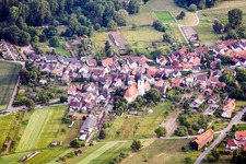 Vue aérienne de Scheibenhardt à Scheibenhard dans le département Bas Rhin, France