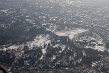 Vue aérienne de Verrouillage à le quartier Innenstadt-West in Karlsruhe dans le département Bade-Wurtemberg, Allemagne