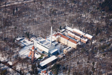 Vue aérienne de Manufacture nationale de majolique à le quartier Innenstadt-West in Karlsruhe dans le département Bade-Wurtemberg, Allemagne