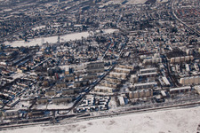 Photographie aérienne de De l'est à le quartier Nordweststadt in Karlsruhe dans le département Bade-Wurtemberg, Allemagne