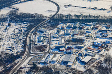 Vue aérienne de Zone commerciale Mittelwegring à Jockgrim dans le département Rhénanie-Palatinat, Allemagne