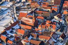 Vue aérienne de Église à Steinweiler dans le département Rhénanie-Palatinat, Allemagne