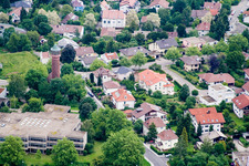 Vue aérienne de SW, Gymnase Reuchlin à le quartier Südweststadt in Pforzheim dans le département Bade-Wurtemberg, Allemagne