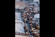 Photographie aérienne de En hiver à le quartier Drusweiler in Kapellen-Drusweiler dans le département Rhénanie-Palatinat, Allemagne
