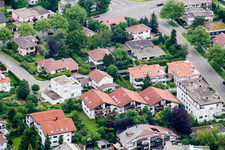 Vue aérienne de SO, Am Stangenacker à le quartier Südweststadt in Pforzheim dans le département Bade-Wurtemberg, Allemagne