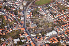 Vue oblique de Quartier Linkenheim in Linkenheim-Hochstetten dans le département Bade-Wurtemberg, Allemagne
