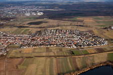 Quartier Neuthard in Karlsdorf-Neuthard dans le département Bade-Wurtemberg, Allemagne depuis l'avion