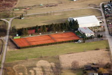 Vue aérienne de Club de tennis à le quartier Karlsdorf in Karlsdorf-Neuthard dans le département Bade-Wurtemberg, Allemagne