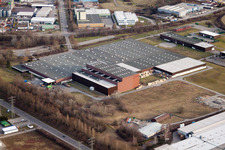 Photographie aérienne de Zone industrielle sur l'autoroute à Bruchsal dans le département Bade-Wurtemberg, Allemagne