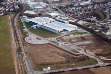 Vue aérienne de Nouveau bâtiment de SEW-EURODRIVE GmbH à Bruchsal dans le département Bade-Wurtemberg, Allemagne