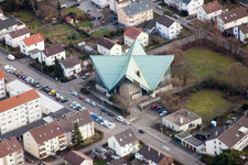 Vue aérienne de Saint Joseph à Bruchsal dans le département Bade-Wurtemberg, Allemagne