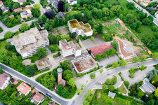 Vue aérienne de SW, Gymnase Reuchlin à le quartier Südweststadt in Pforzheim dans le département Bade-Wurtemberg, Allemagne
