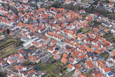 Vue aérienne de Quartier de Mingolsheim à le quartier Bad Mingolsheim in Bad Schönborn dans le département Bade-Wurtemberg, Allemagne