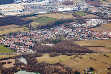 Vue aérienne de Wiesloch, Frauenweiler du sud-est à Dielheim dans le département Bade-Wurtemberg, Allemagne