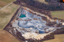 Vue aérienne de Carrière de calcaire à Wiesloch dans le département Bade-Wurtemberg, Allemagne