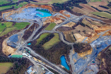 Photographie aérienne de Carrière de Nussloch avec eau bleue à Nußloch dans le département Bade-Wurtemberg, Allemagne