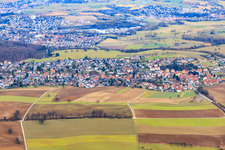 Vue aérienne de Vue de la ville depuis l'ouest à le quartier Gauangelloch in Leimen dans le département Bade-Wurtemberg, Allemagne
