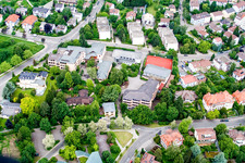 Vue aérienne de École Goethe École Waldorf gratuite Pforzheim à le quartier Südweststadt in Pforzheim dans le département Bade-Wurtemberg, Allemagne