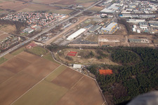 Vue aérienne de Hippodrome forestier du Baden Racing Club à le quartier Seckenheim in Mannheim dans le département Bade-Wurtemberg, Allemagne