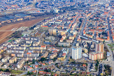 Vue aérienne de Au nord du cimetière à Schwetzingen dans le département Bade-Wurtemberg, Allemagne