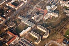 Vue oblique de Centre de formation de la Bundeswehr à le quartier Neuostheim in Mannheim dans le département Bade-Wurtemberg, Allemagne