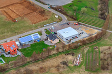 Zone industrielle An der Ahlmühle, Bähr Weinbautechnik GmbH à le quartier Ilbesheim in Ilbesheim bei Landau in der Pfalz dans le département Rhénanie-Palatinat, Allemagne vue d'en haut