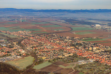 Vue aérienne de Bienwaldstadt vue du sud-est à Kandel dans le département Rhénanie-Palatinat, Allemagne