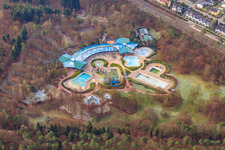 Vue aérienne de Parc de baignade à Wörth am Rhein dans le département Rhénanie-Palatinat, Allemagne