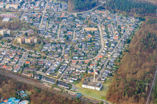 Vue aérienne de Rue Richard Wagner à Wörth am Rhein dans le département Rhénanie-Palatinat, Allemagne