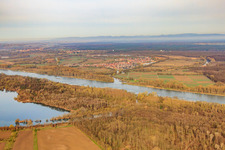 Lautermouth à le quartier Neuburg in Neuburg am Rhein dans le département Rhénanie-Palatinat, Allemagne d'en haut