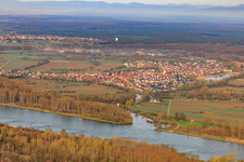 Lautermouth à le quartier Neuburg in Neuburg am Rhein dans le département Rhénanie-Palatinat, Allemagne hors des airs