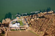 Vue aérienne de Club d'aviron Rastatt 1898 eV à Elchesheim-Illingen dans le département Bade-Wurtemberg, Allemagne