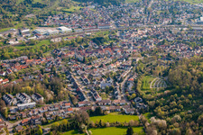 Vue aérienne de Buchenstr à le quartier Berghausen in Pfinztal dans le département Bade-Wurtemberg, Allemagne