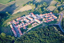 Vue aérienne de Nouvelle zone de développement à Wörth am Rhein dans le département Rhénanie-Palatinat, Allemagne
