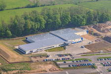 Zone industrielle de Horst, Alfa Aesar à le quartier Minderslachen in Kandel dans le département Rhénanie-Palatinat, Allemagne d'en haut