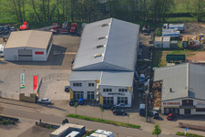 Vue aérienne de Logements ouvriers dans la zone industrielle de Horst à le quartier Minderslachen in Kandel dans le département Rhénanie-Palatinat, Allemagne