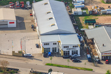 Vue aérienne de Logements ouvriers dans la zone industrielle de Horst à le quartier Minderslachen in Kandel dans le département Rhénanie-Palatinat, Allemagne