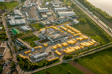 Vue aérienne de Centre de commerce et de logistique de matériaux de construction Construction and Project Management South GmbH - Ytong kit house partner à Malsch dans le département Bade-Wurtemberg, Allemagne