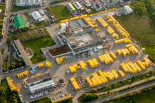 Vue aérienne de Centre de commerce et de logistique de matériaux de construction Construction and Project Management South GmbH - Ytong kit house partner à Malsch dans le département Bade-Wurtemberg, Allemagne