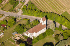 Vue aérienne de Chapelle Saint-Gilles à le quartier Mörzheim in Landau in der Pfalz dans le département Rhénanie-Palatinat, Allemagne
