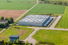Vue aérienne de Entrepôts et bâtiments d'expédition Ehrmann Logistik à le quartier Queichheim in Landau in der Pfalz dans le département Rhénanie-Palatinat, Allemagne
