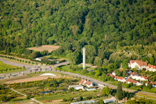 Vue aérienne de Apprêt à le quartier Wolfartsweier in Karlsruhe dans le département Bade-Wurtemberg, Allemagne