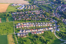 Vue aérienne de Wieselweg et Iltisweg à le quartier Hohenwettersbach in Karlsruhe dans le département Bade-Wurtemberg, Allemagne