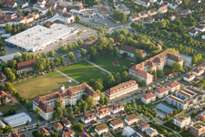 Vue aérienne de Gutleuthausstraße à Ettlingen dans le département Bade-Wurtemberg, Allemagne