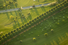 Vue aérienne de Terrain du club de golf Hofgut Scheibenhardt eV à le quartier Beiertheim-Bulach in Karlsruhe dans le département Bade-Wurtemberg, Allemagne