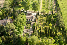 Vue aérienne de Creti dans le département Toscane, Italie