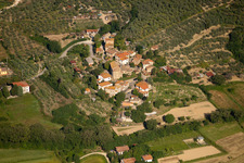Vue aérienne de Santa Cristina dans le département Toscane, Italie