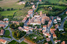 Vue aérienne de Marciano della Chiana dans le département Toscane, Italie
